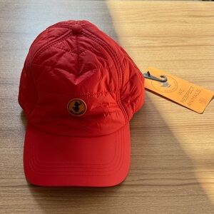Unisex Save The Duck Red Quilted Cap - M/L